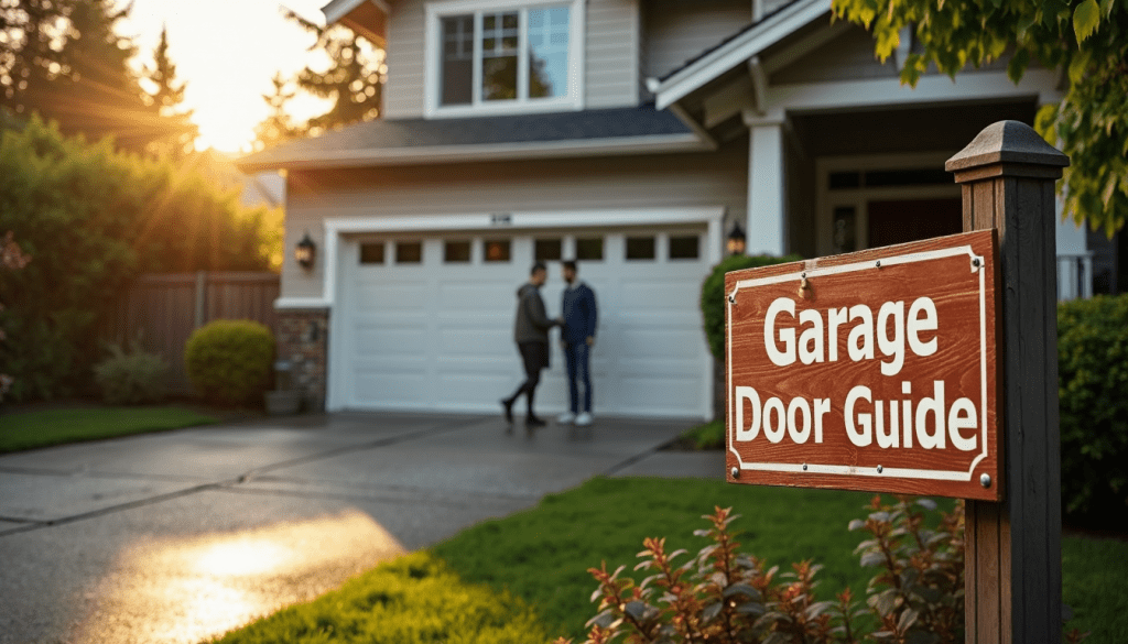 Seattle homeowner inspecting garage with guide banner