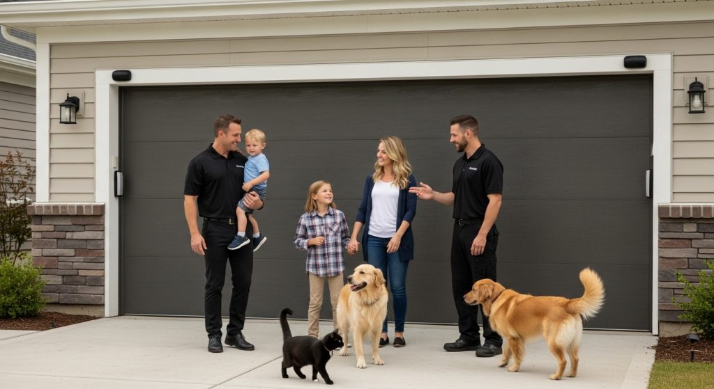 pet friendly garage doors, family safety, pets