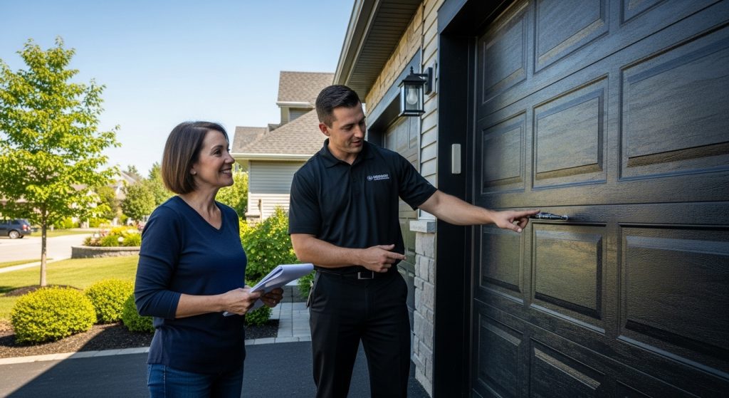 low maintenance garage doors, modern home, installer