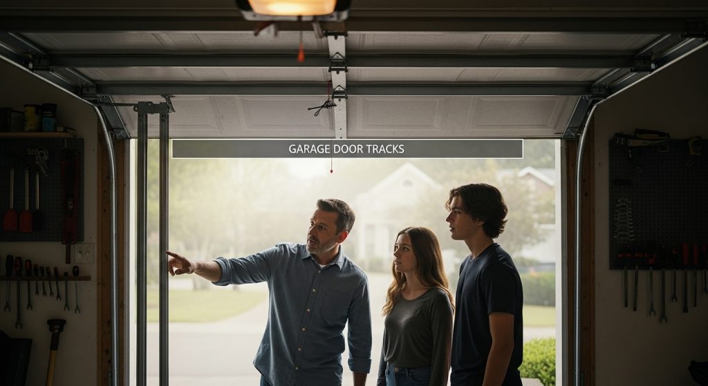 garage door tracks family