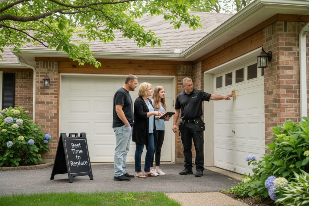 garage door replacement timing