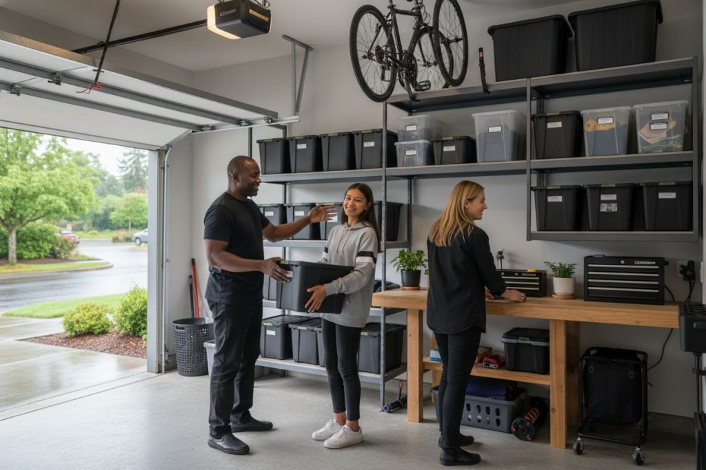 Seattle garage storage family organizing