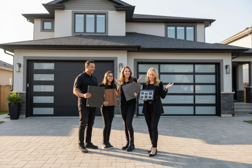 matching garage door with house