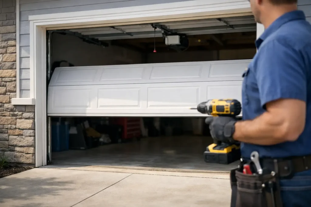 Why Garage Door Opens Halfway and How to Fix It